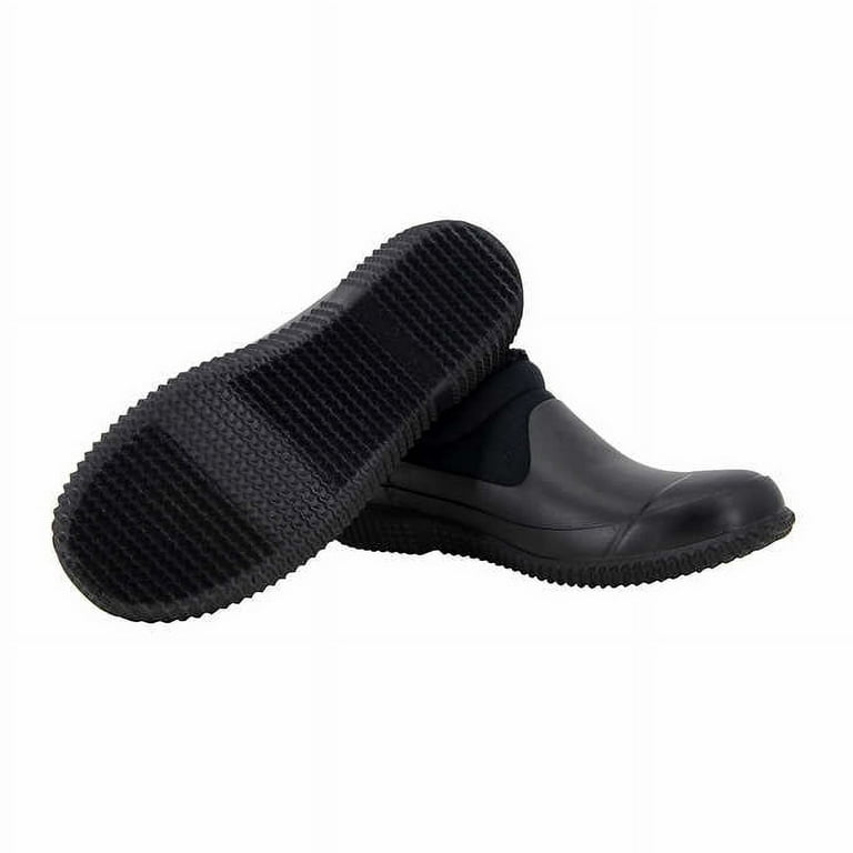 Kensie Women's Fleece Lined Anti-Slip Rain Bootie, Black, Rubber