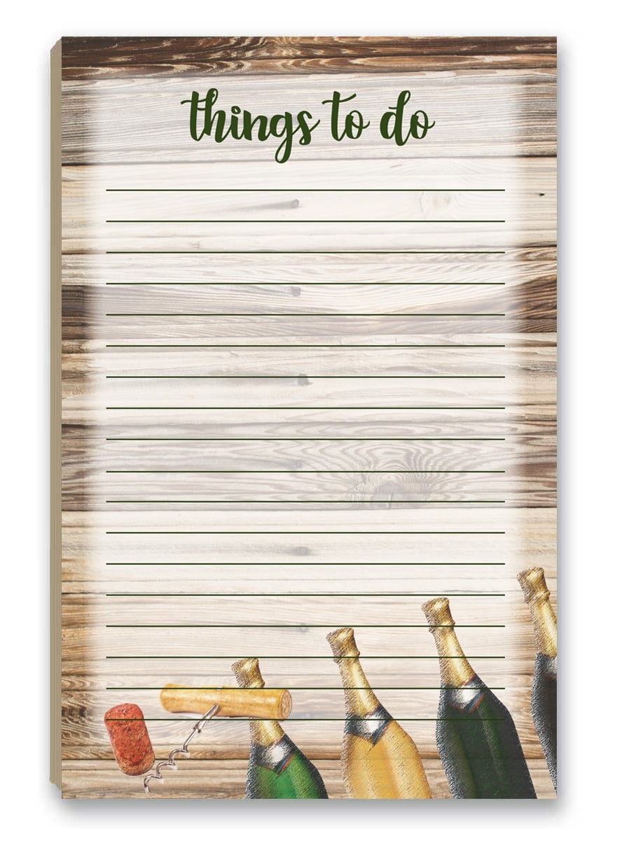 Rustic Wine To-Do List Magnetic Notepad - 5.5' x 8.5' - 50 Sheets Per Pack - B45011