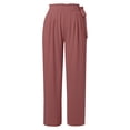thumbnail image 5 of Women's Wide Leg Casual Pants Summer High Waist Side Tie Knot Lightweight Loose Flowy Beach Trousers With Pockets Women Pants Casual plus Size plus Size Pants for Women A Women Pants Track Pants Wide, 5 of 6