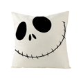 thumbnail image 2 of M Black Funda de almohada de lino para Halloween, funda de cojín con estampado de momia, calabaza y gato fantasma, 2 of 3