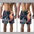 thumbnail image 3 of luoweisi Men's Beach Shorts Quick Dry Swim Trunks with Mesh Lining Seahorse L, 3 of 5