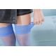 thumbnail image 2 of Zhuge 3 pares de medias transparentes hasta el muslo con encaje para mujer, de silicona antideslizante, ultra brillantes, color azul, 2 of 2