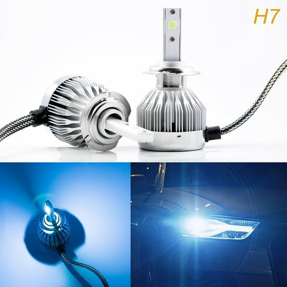 Xotic Tech H7 Headlight Bulbs, Ice Blue 8000K COB LED Headlight Conversion Kit For High Beam DRL Fog Lights Lamps(Newest Model)