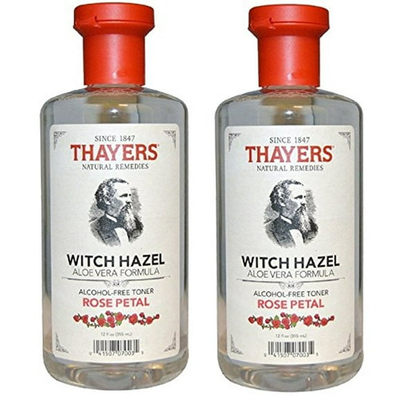 Thayers Alcohol-Free Rose Petal Witch Hazel with Aloe Vera, 12 Fluid Ounce 2 Pack