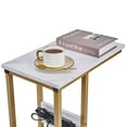 thumbnail image 6 of VECELO C Shaped End Table with Charging Station, Small Side Tables C Couch Table for Living Room, Bedroom, Sofa Table with USB Ports and Outlets for Small Spaces, Gold, 6 of 7