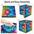 thumbnail image 4 of Tie Dye Foldable Storage Basket with Handle, 10.8"x10.5"x10.6", Large Capacity, Storage Cubes, Toy Storage, 4 of 6