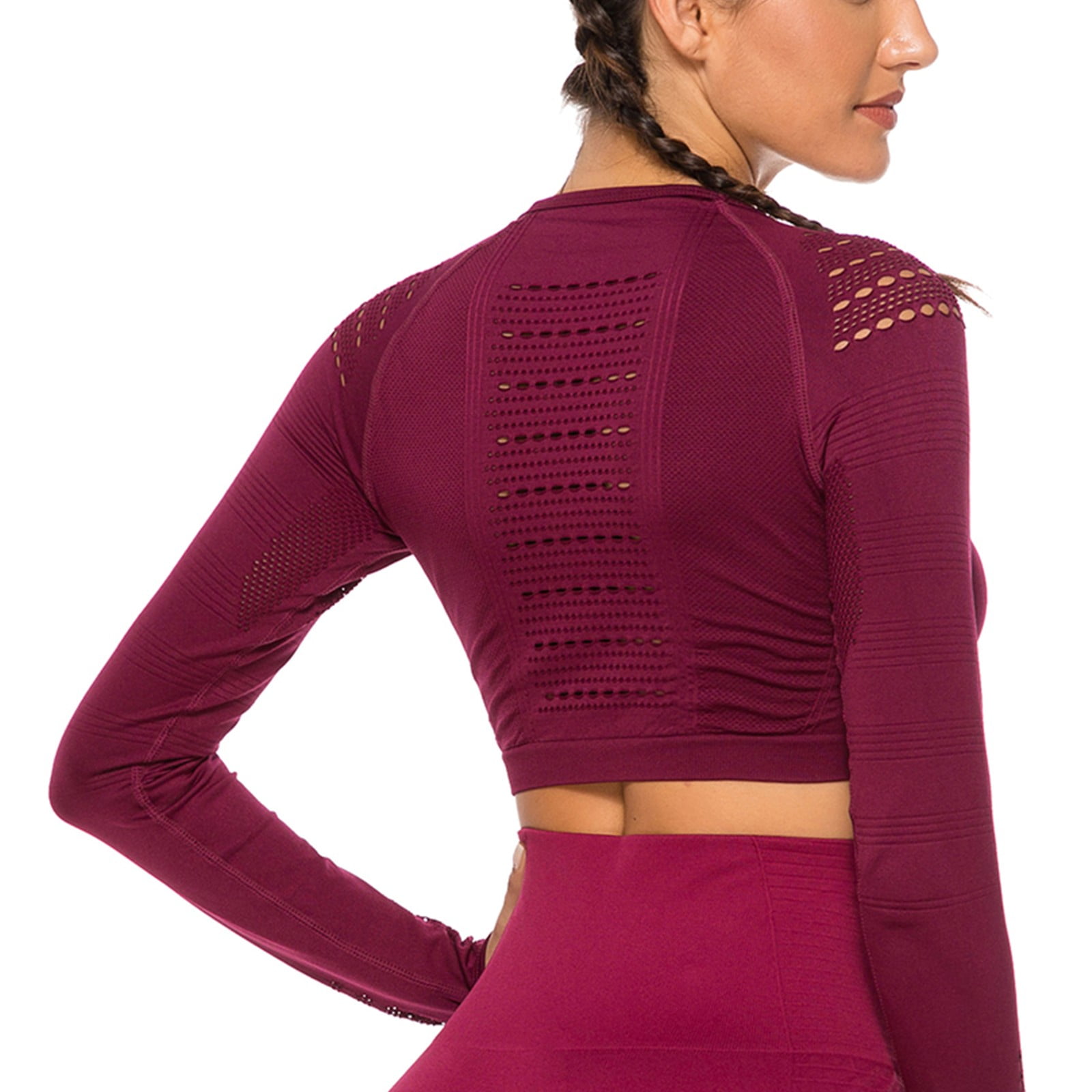 Active long-sleeve crop top UPF 50+ Clothing Womens Clothing Tops & Tees Crop & Tube Tops Crop Tops 