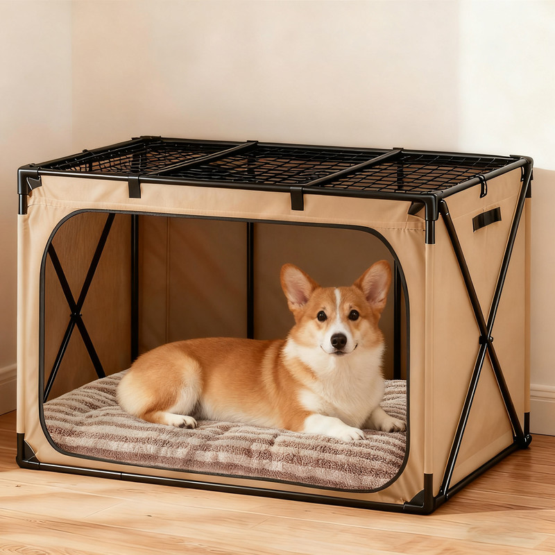 Dog Crate Beds for Medium Sized Dogs, Large dog bed, Washable Dogs Pillow, Pet Kennel Pillow, Pet Bed, Beige, 35inch