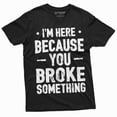 thumbnail image 3 of Men's Mechanic Funny T-shirt You broke it Humorous text Engineer Tee shirt (4X-Large Navy Blue), 3 of 7