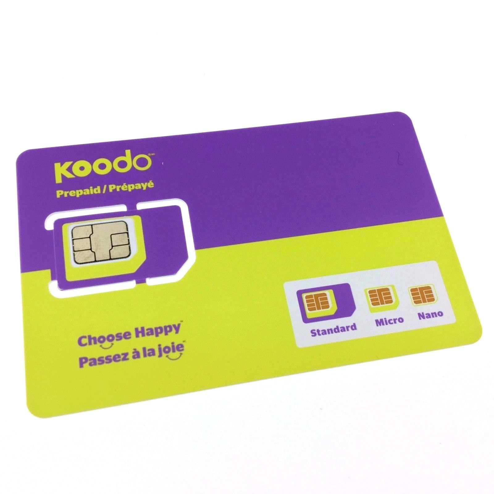 LIVEDITOR Koodo Multi Sim Card (Nano + Micro + Regular) 15 AIR TIME