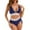 Dark Blue#12, variant on Yteetum Womens Bikinis Swimsuits Fashion High Waisted Split Color Two Piece Swimwear Sets Female Drawstrings to Gathers and Flatten the Stomach Bathing Suits XL