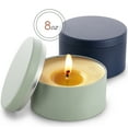 thumbnail image 2 of Hearth & Harbor 8 Oz, 12 Pack Navy and Sage DIY Candle Containers with Lids - Tin Candle Jars for Making Candles - Metal Candle Jars - Bulk Tins Storage for Candle - Solid, 2 of 4