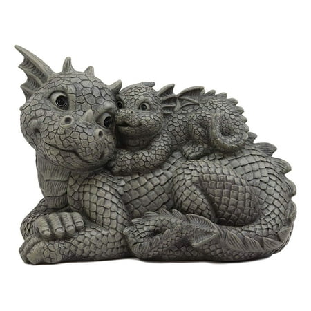 Baby Statues Ebros Whimsical Piggyback Dragon Family Statue 10.25