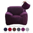 thumbnail image 1 of JIAN YA NA Thick Velvet Sofa Covers Stretch Couch Covers for 1/2/3/4 Seater Cushion Soft Sofa Cover Protector(Purple,1-Seater Sofa), 1 of 3