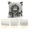 thumbnail image 4 of Orinice Skull Headdress Tattoo Graphic Decorative Throw Pillow Cover for Home Couch Living Room Bed Sofa 24x24in, 4 of 5