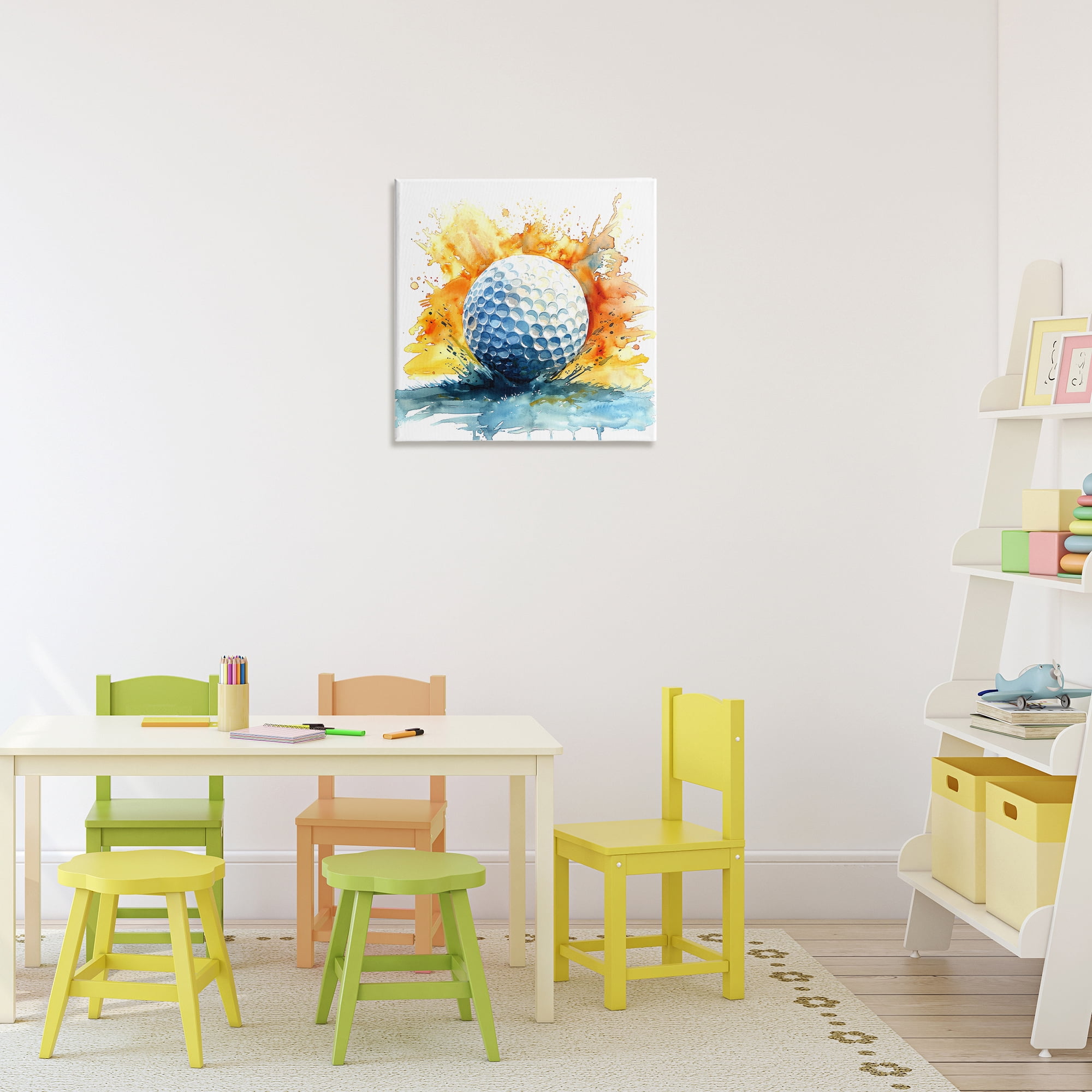 Stupell Industries Golf Splash Watercolor Burst Canvas Wall Art, design by LSR Design Studio