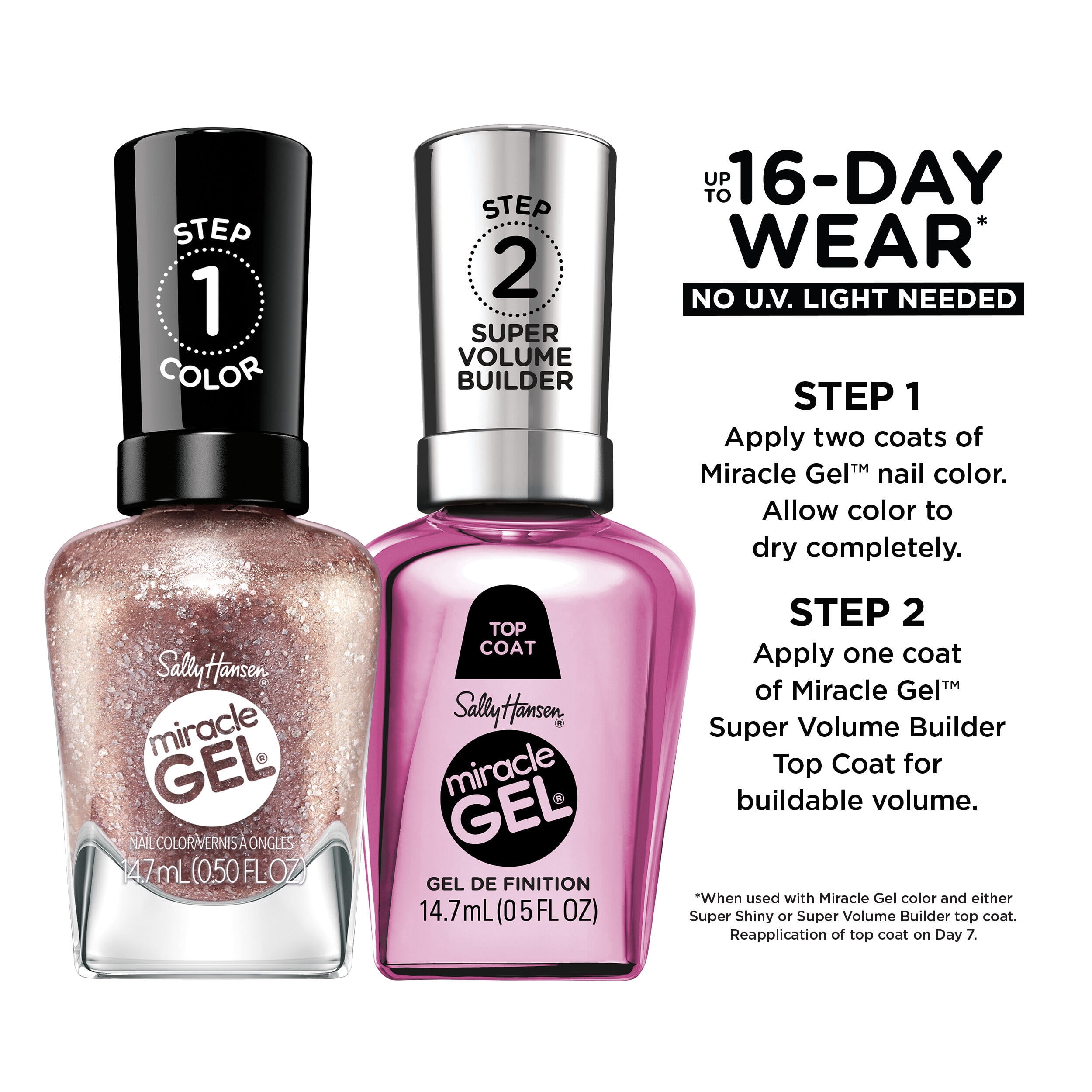Sally Hansen Miracle Gel Supercharged Glam Nail Polish, Gilded Gossip, 14.7ml