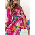 thumbnail image 4 of Multicolor Floral Off-Shoulder Maxi Dress, Pink, Small, 4 of 5