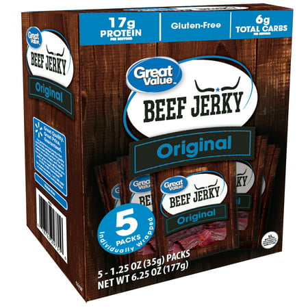Great Value Original Beef Jerky, 1.25 Oz., 5