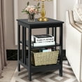 thumbnail image 3 of Topbuy 2PCS 3-tier Side Table Nightstand Sofa End Table Storage Display Shelf Black, 3 of 10