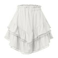 thumbnail image 5 of vigerkar Flowy Shorts for Women Casual Boho Ruffle Tiered Skorts High Waist Mini Skirts Golf Tennis Shorts White, XXL, 5 of 5