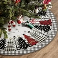 thumbnail image 2 of Christmas Tree Skirt 48 Inch, Grey and White Buffalo Plaid Xmas Tree Skirt, Winter Christmas Tree Mat for Home Party Holiday Indoor Outdoor Decorations, 2 of 6