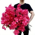 thumbnail image 5 of 8pcs Artificial Bougainvillea Flowers - Vibrant Red, Lifelike Fake Flower Branches, Suitable for Home, Wedding, Garden Decoration| Very suitable for Valentine's Day, Mother's Day, etc| Containerless, 5 of 9