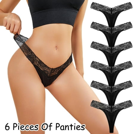 

Lingerie Sets for Women Underpants Lace for Womens Panties Underwear Bikini Solid Briefs Knickers Christmas Gift 6 Pieces Cotton