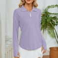 thumbnail image 4 of Ahdbta Women Sun Protection Shirts Quarter Zip Long Sleeve Workout Pullover Tops Quick Dry Hiking Athletic Running Fishing Shirts, 4 of 8