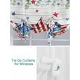 thumbnail image 3 of Independence Day Tie Up Curtains for Windows 45 Inch Length Balloon Curtains Kitchen Adjustable Balloon Window Shade Eucalyptus Leaves Country Wood Grain Tie Up Bathroom Curtain Window 52"x45", 3 of 6
