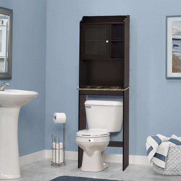 Bathroom Storage Cabinet with Adjustable Shelves, MDF Wood ...
