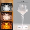 thumbnail image 2 of Lámpara de mesa de cristal regulable al tacto, luz nocturna decorativa inalámbrica, luz LED recargable por USB, lámpara de mesa, luz ambiental para sala de estar, dormitorio, restaurante, bar, hotel, 2 of 7