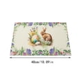 thumbnail image 3 of Easter Bunny Egg Pattern Linen Print Kitchen Dining Room Insulated Decorative Placemat（1）, 3 of 7