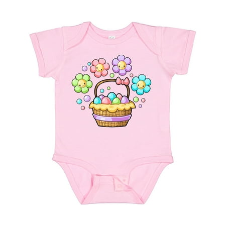 

Inktastic Happy Flowers and Pastel Eggs in Easter Basket Gift Baby Boy or Baby Girl Bodysuit