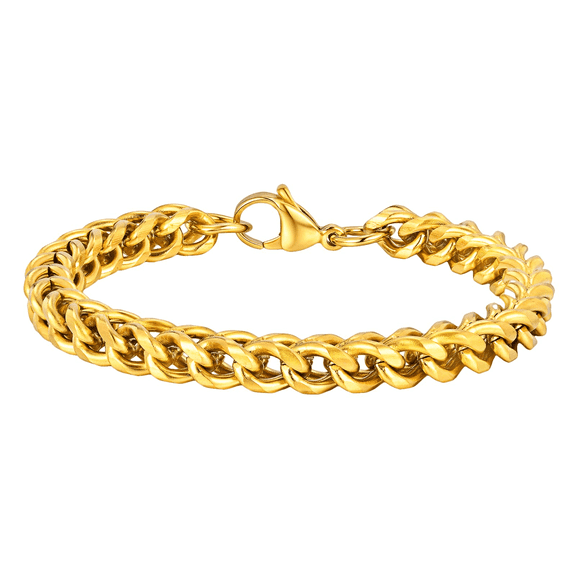 VNOX Chunky Cuban Link Chains for Men,Stainless Steel Cuban Chain Necklace, Tarnish& Thick Hip Hop Jewelry,7.5-9 inch Length, Gold Plated/Silver