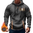 thumbnail image 4 of DODADAWANJ Mens Cargo Hoodies Graphic Quarter Zip Hooded Pullover Big and Tall Drawstring with Multi Pockets Hoodie for Camping Daily M, 4 of 5
