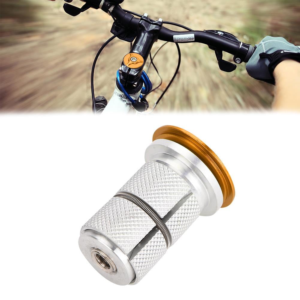 Mgaxyff Aluminum Alloy Stem Headset Top Cap Bike Fork Expander Bung 1/1.25inch , Bike Top Cap