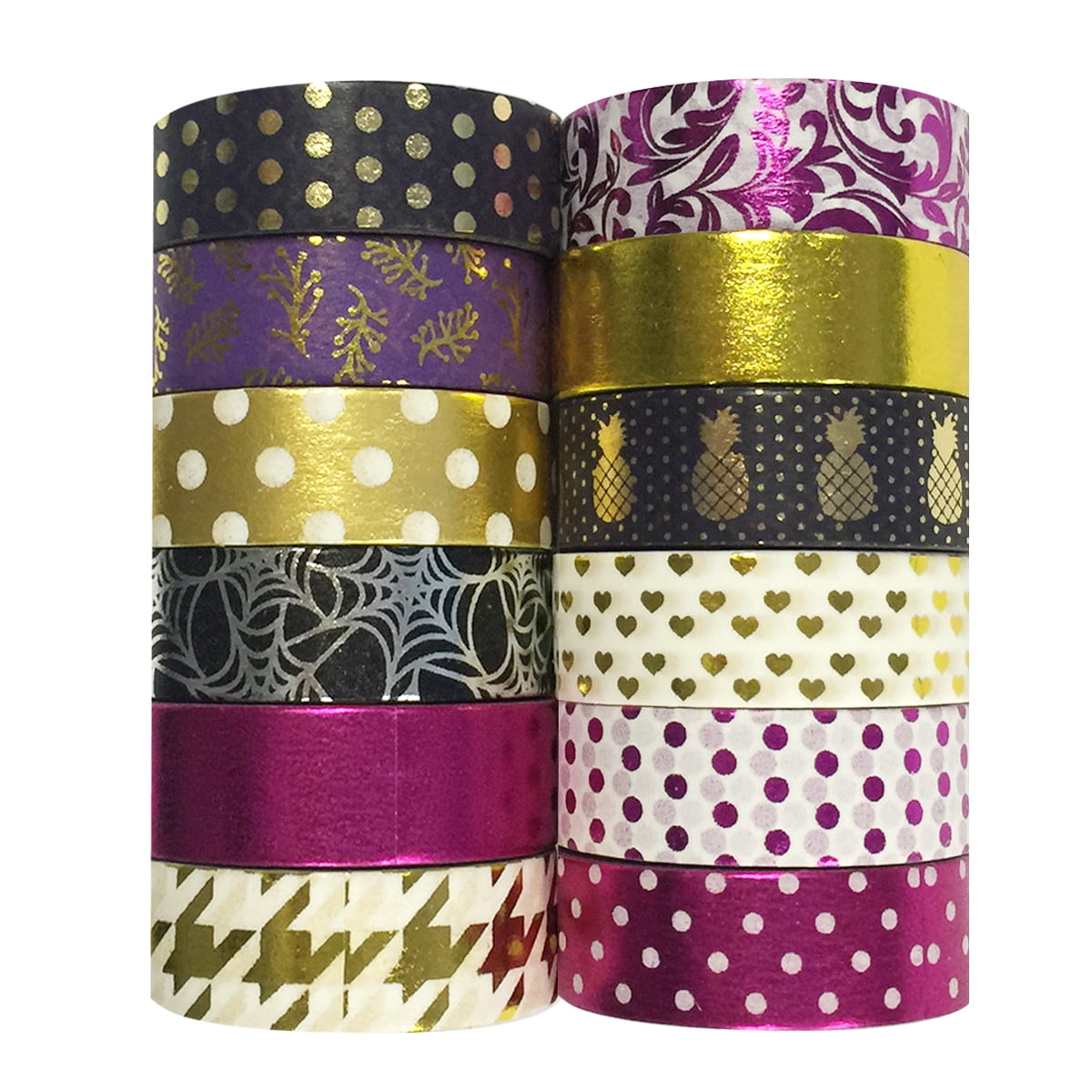 Wrapables® Washi Tapes Decorative Masking Tapes, Set of 12, ADSET58