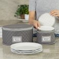 thumbnail image 3 of China Storage Case - Saucer or Small Plate Quilted Case - 7 inches diameter x 6 inches height - Gray - Includes 12 Felt Separators, 3 of 8