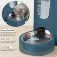 thumbnail image 3 of 2 Pack Automatic Cat Feeder and Dog Food Feeder, Gravity Stainless Steel Water Dispenser and Waterer Set for Small Medium Puppy Kitten Pets (1 Gallon x 2, Navy Blue), 3 of 6