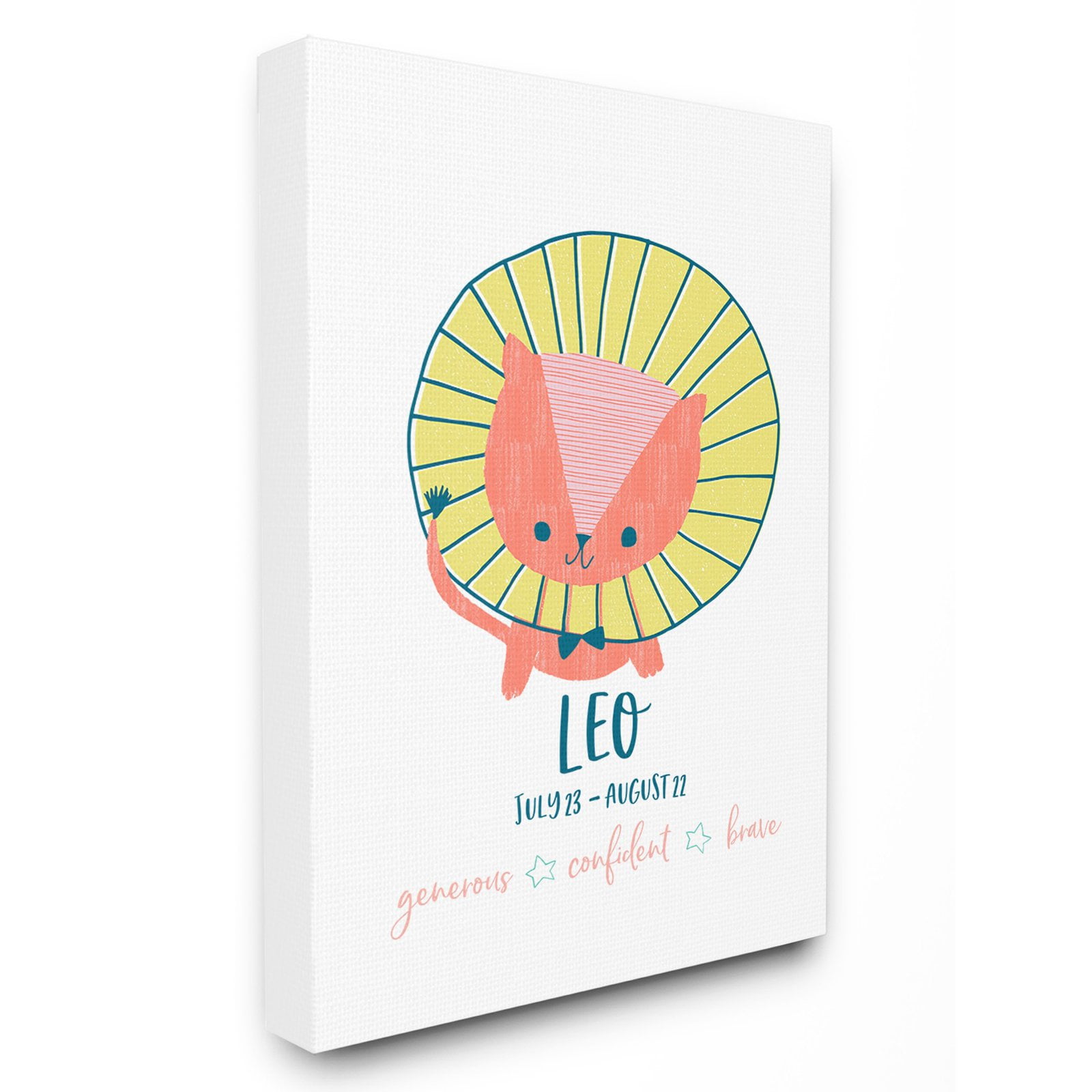 The Kids Room by Stupell Fun Modern Zodiac Leo Lion Oversized Wall Plaque Art, 12.5 x 0.5 x 18.5