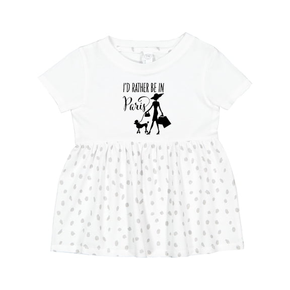 Inktastic I'd Rather Be in Paris Shopping and Travel Girls Baby Dress