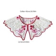 thumbnail image 3 of Women Girls Chinese Embroidered Flower False Collar Pearl Tassels Small Shawl Scarf for Vintage Dresses, 3 of 8