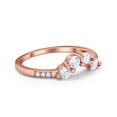 thumbnail image 2 of Curved Wedding Eternity Band Rose Tone CZ 925 Sterling Silver Ring Size 10, 2 of 4