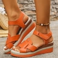 thumbnail image 6 of Domuza Women Orthopedic Wedge Platform Sandals, Adjustable Strap Non Slip Breathable Thick Sole Summer Casual Shoes Orange 5.5（EU-36）, 6 of 6