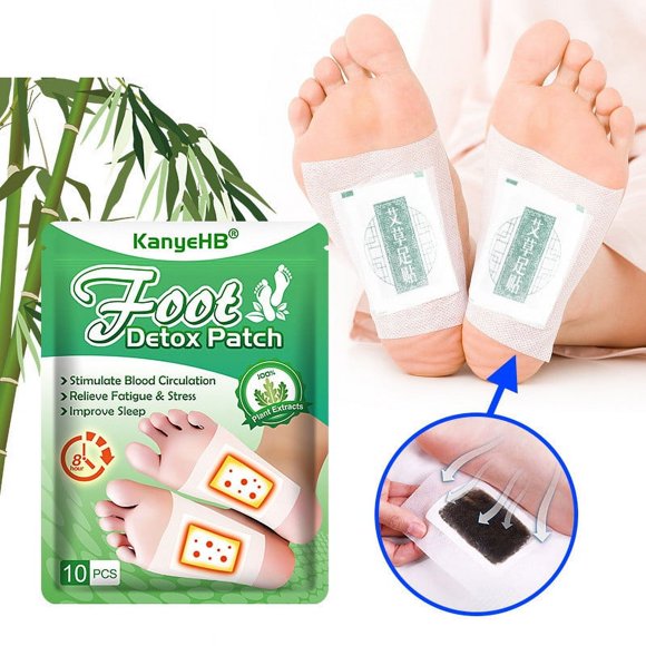 EARKITY Ginger Foot Pads, Stress Relief, and Care - Bamboo Vinegar Wormwood Powder Patches, Charcoal Oil for Sleep Quality, Deep Cleansing, Fatigue Relief, Comfortable Experience