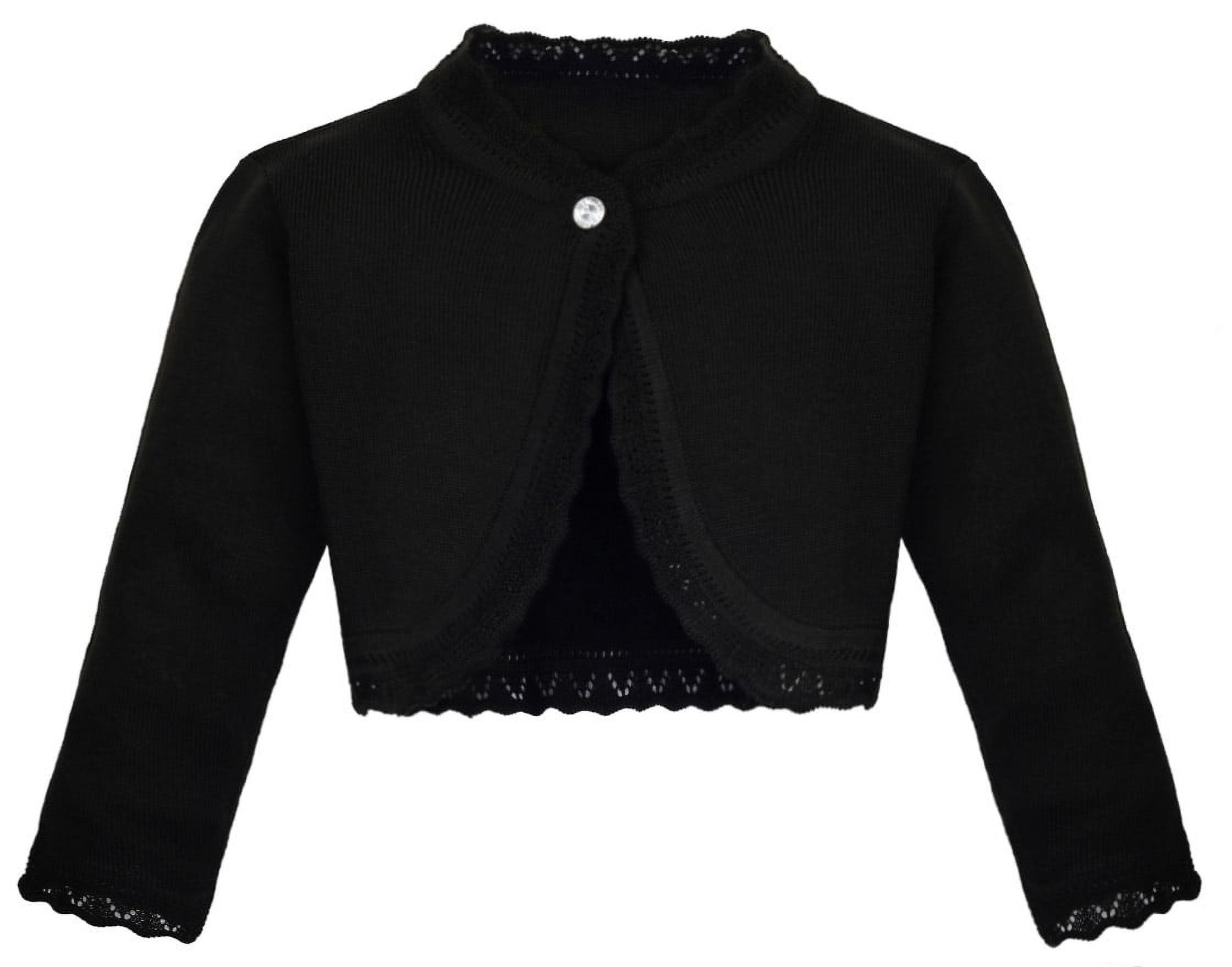 Girls black velvet shrug sale