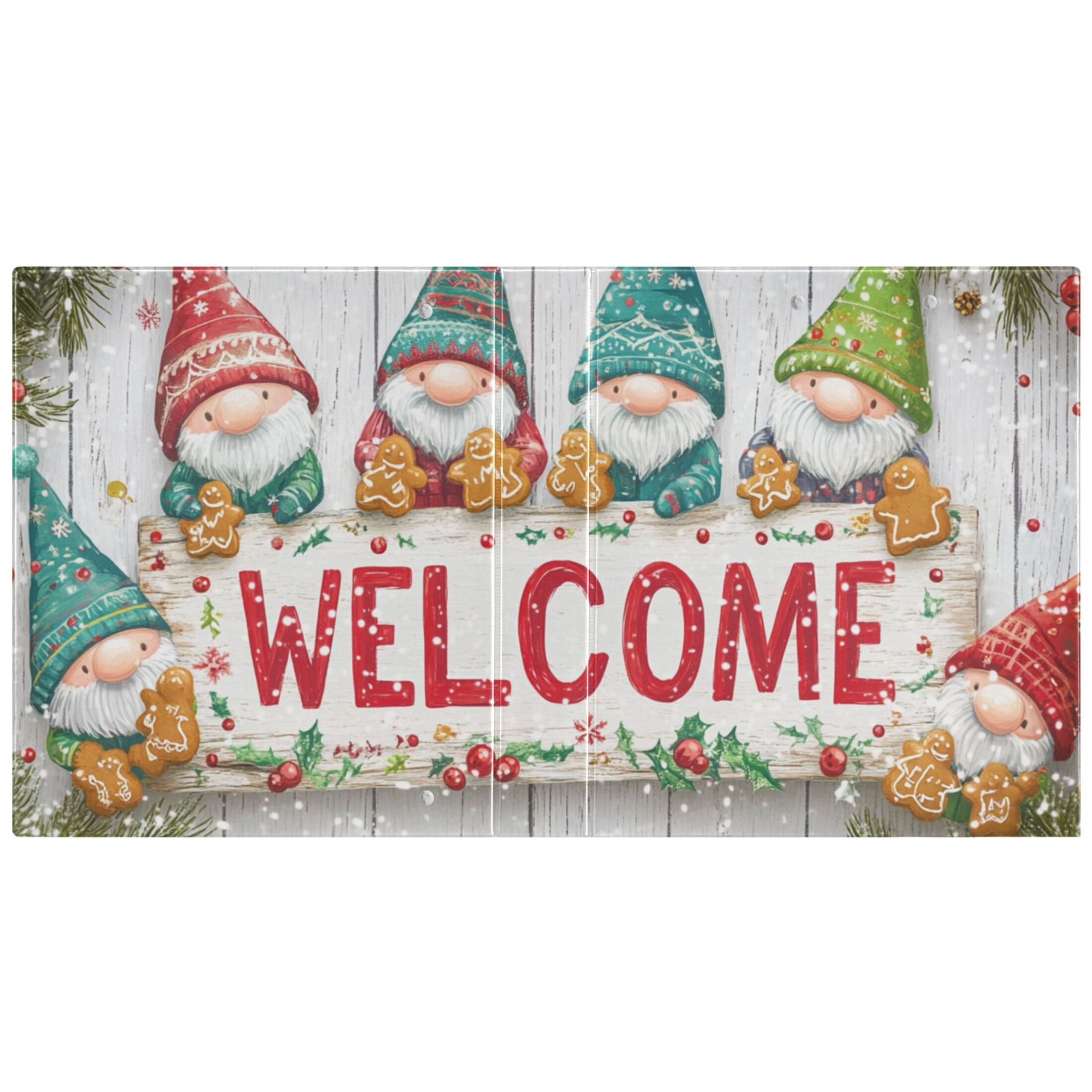 Christmas Cute Gnomes Welcome 3 Ring Binders 1.5 inch Hardcover File Folders with Interior Pockets A4 Size Organizer for School Office Hospital Set of 2