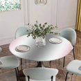 thumbnail image 5 of Pink Grey Round Tablecloth for 36-44 Inch Tables, Fitted Table Cover with Elastic Edge, Gray Farmhouse Modern Rustic Waterproof Outdoor Table Cloth Protector for Patio Garden Dinner Picnic, 5 of 9