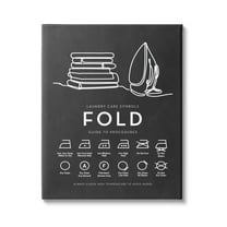 Stupell Industries Laundry Diagram Symbols Chart Ironing Folding Guide Graphic Art Gallery Wrapped Canvas Print Wall Art, Design by Lettered and Lined